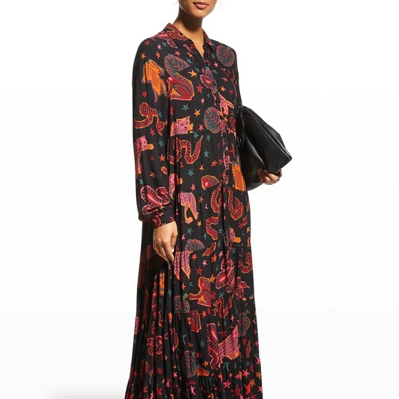 FARM Rio Dresses & Skirts - Farm Rio Black Animal Sky Maxi dress
